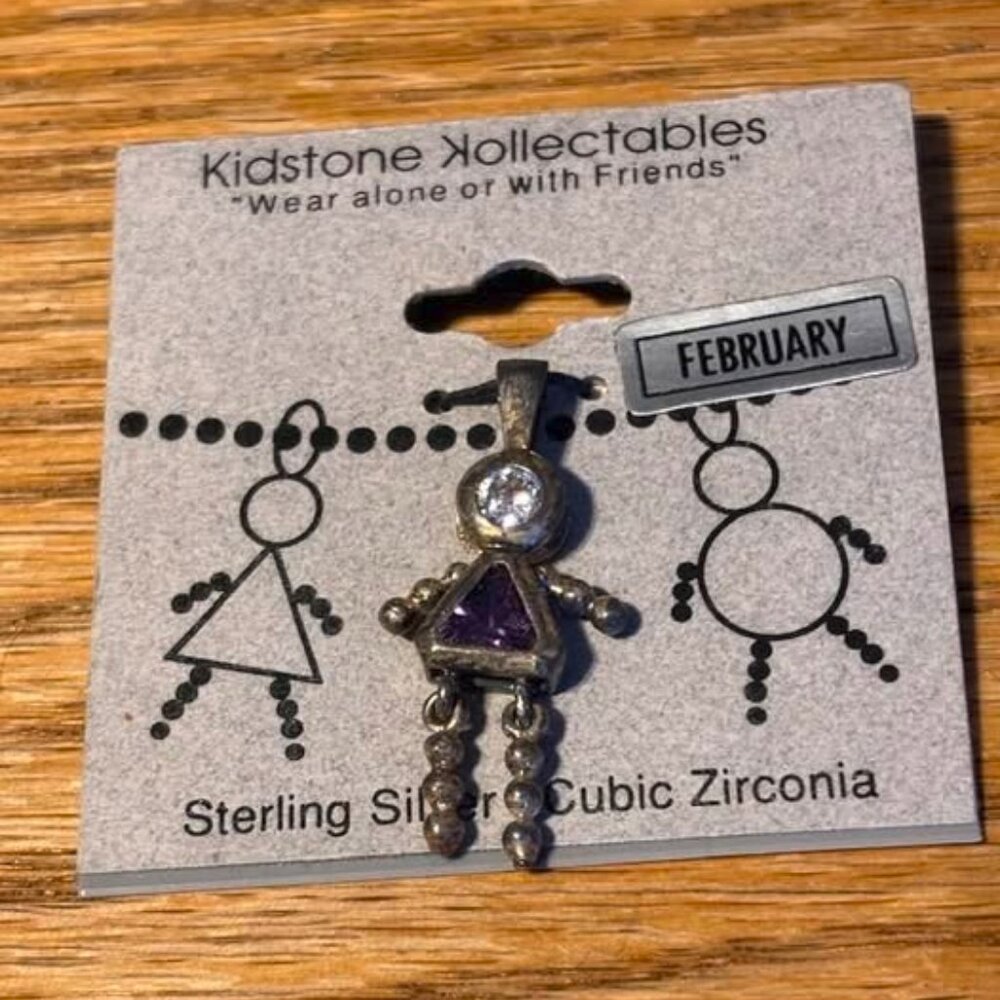 Kidstone Kollectables February "Amethyst" Sterling Pendant/Charm